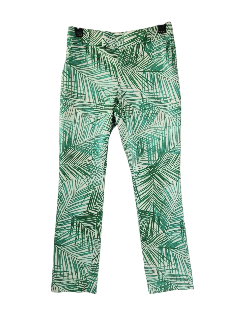 Banana Republic Green Palm Print Cropped Pants 00 Summer Resort Skinny Ankle
